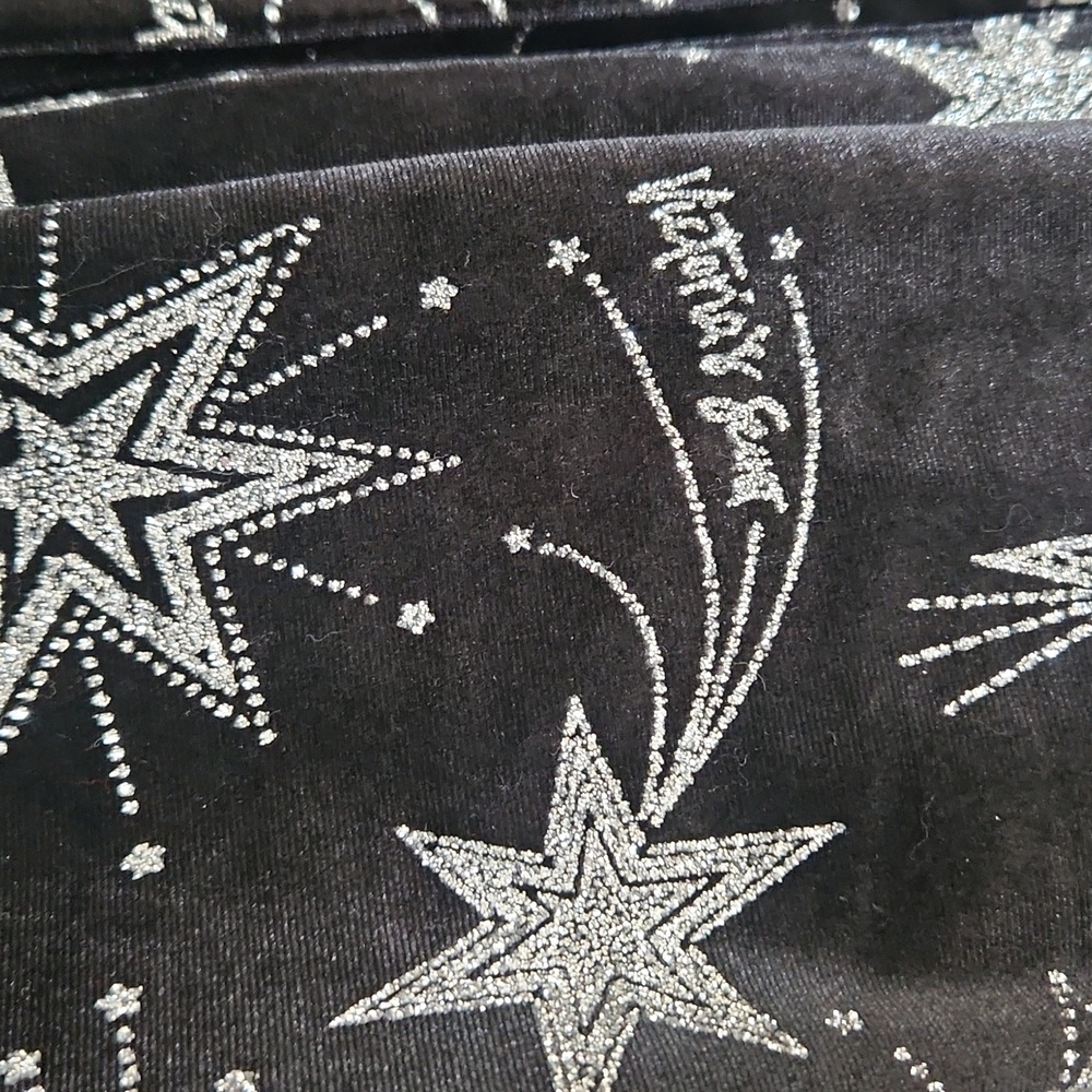 Victoria's Srcret Black Velvet Star Glitter Limited Edition Robe Kimono M/L - Picture 4 of 11